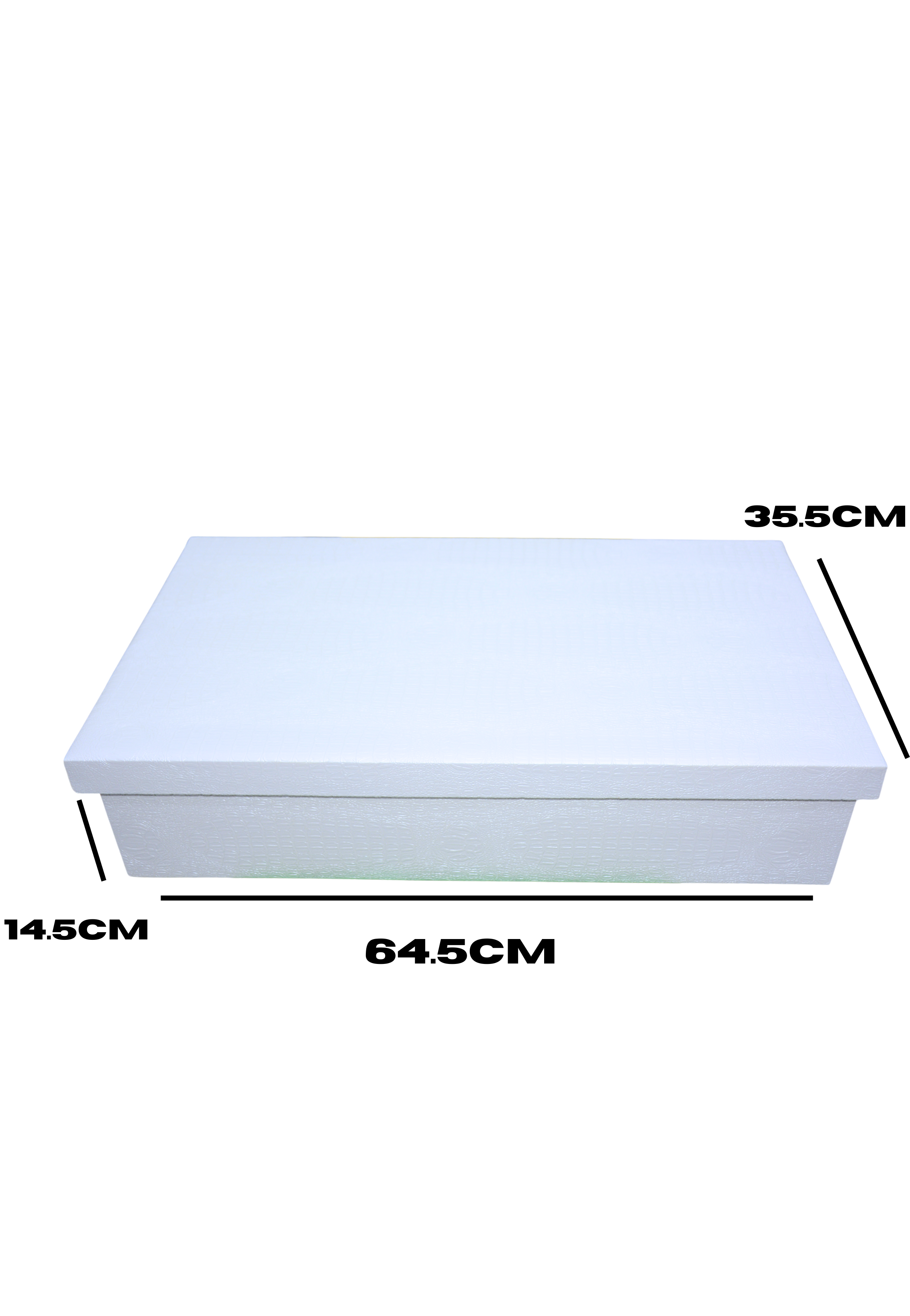RECT WDN LTR FLAT BOX CROC DES 64.5X35.5X14.5CM WHITE-MEDIUM