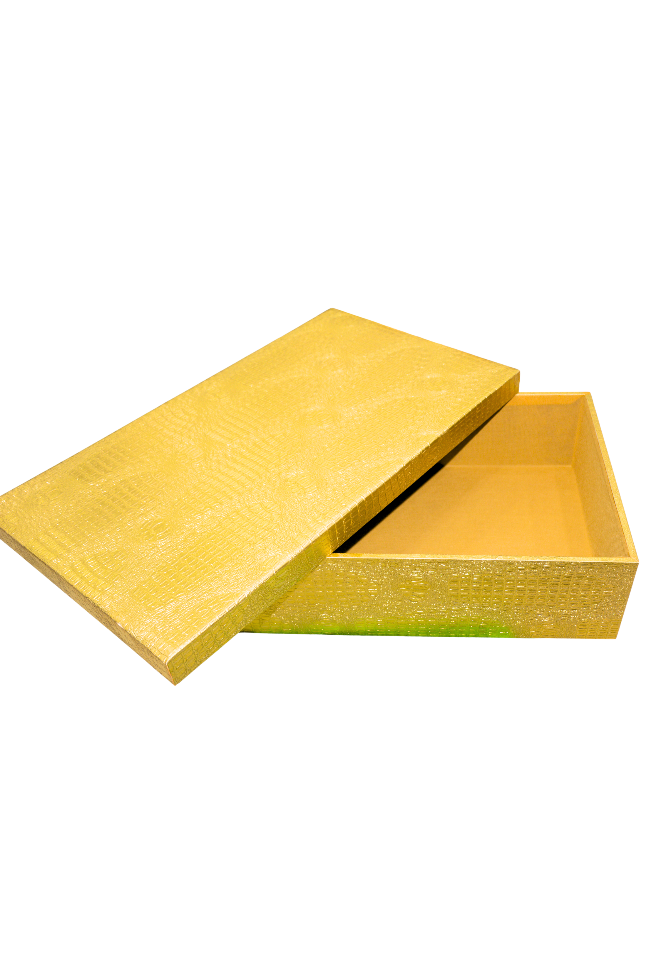 RECT WDN LTR FLAT BOX CROC DES 64.5X35.5X14.5CM GOLD-MEDIUM