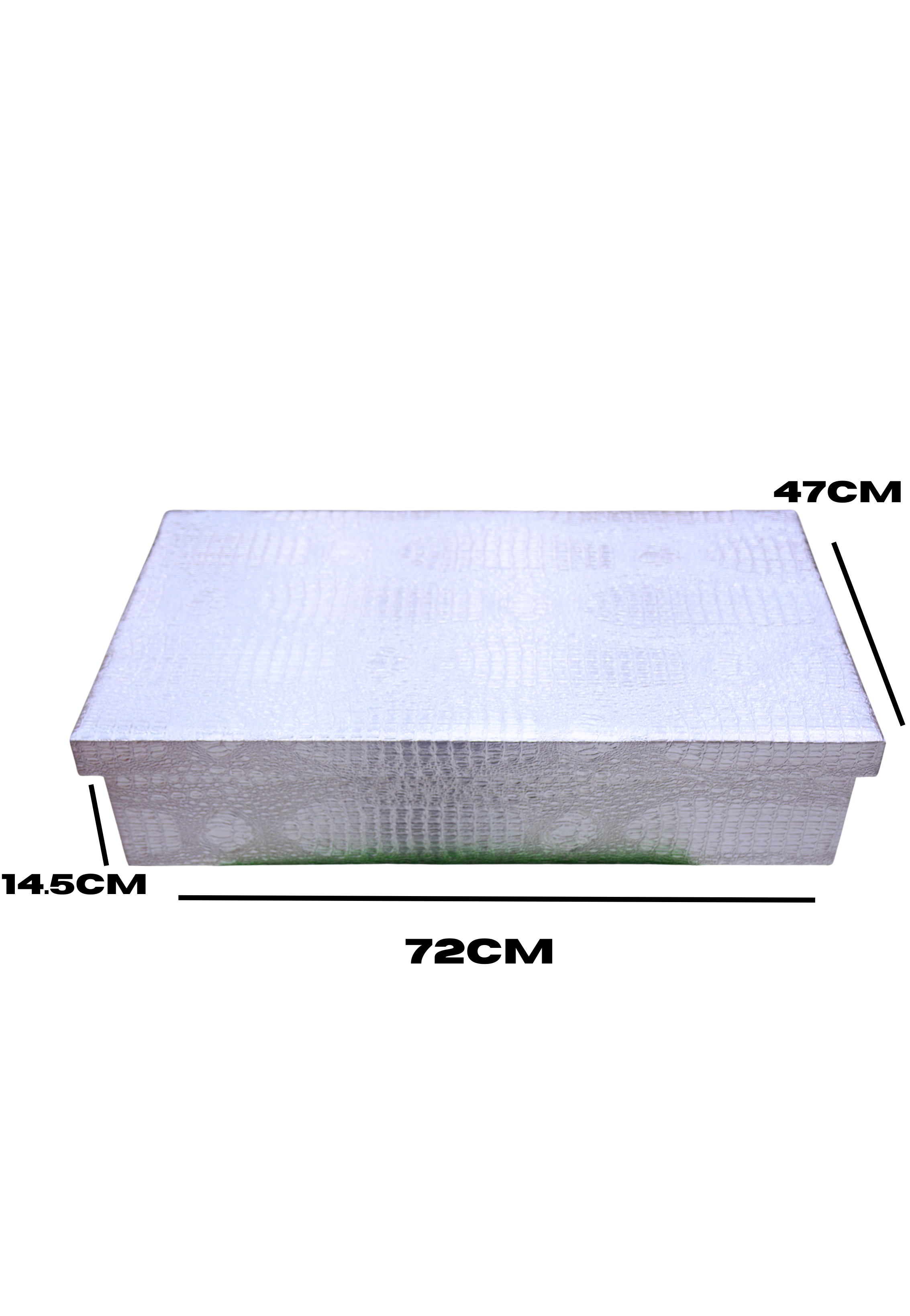 RECT WDN LTR FLAT BOX CROC DES 72X43X14.5CM SILVER-XLARGE