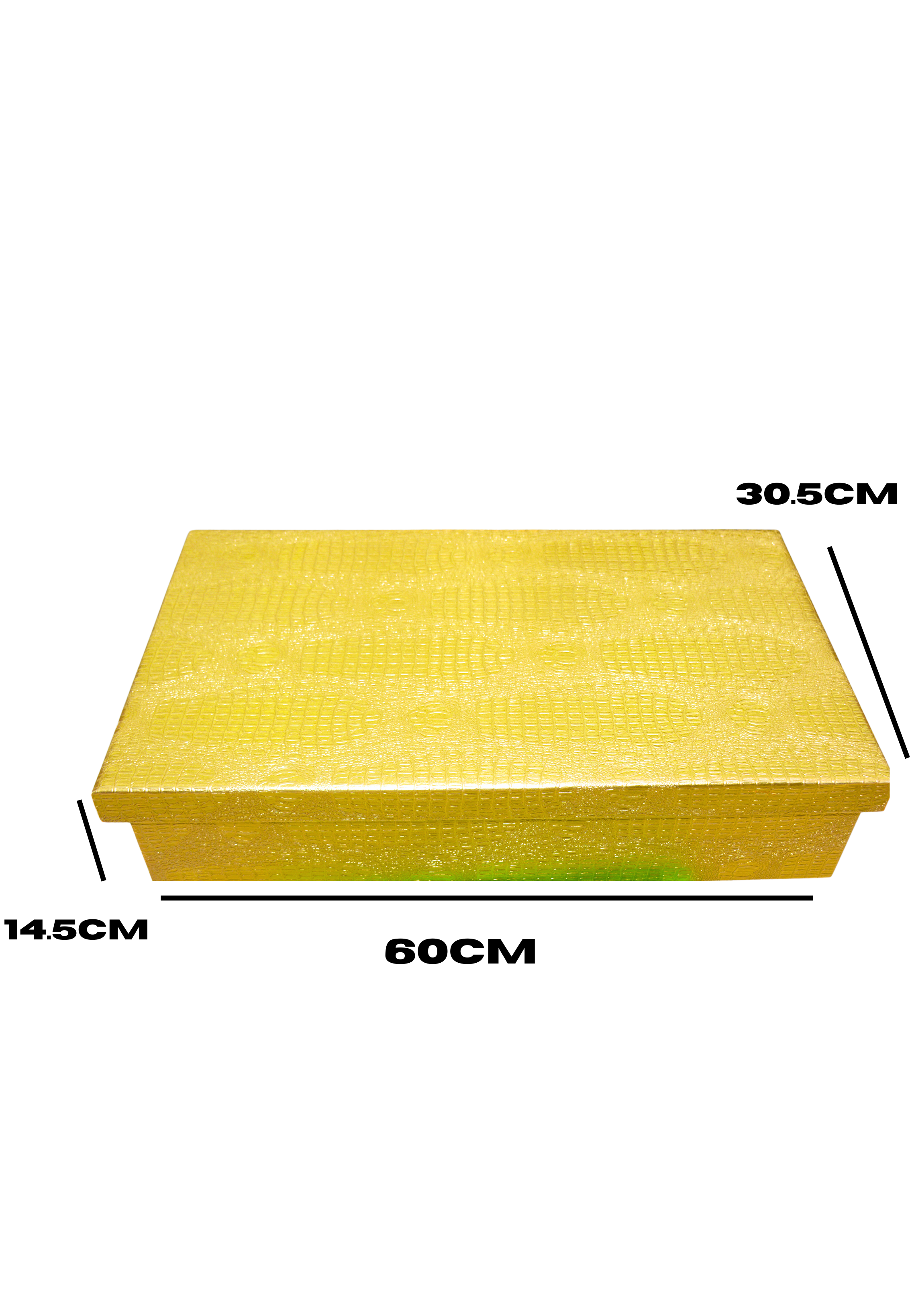 RECT WDN LTR FLAT BOX CROC DES 60X30.5X14.5CM GOLD-SMALL