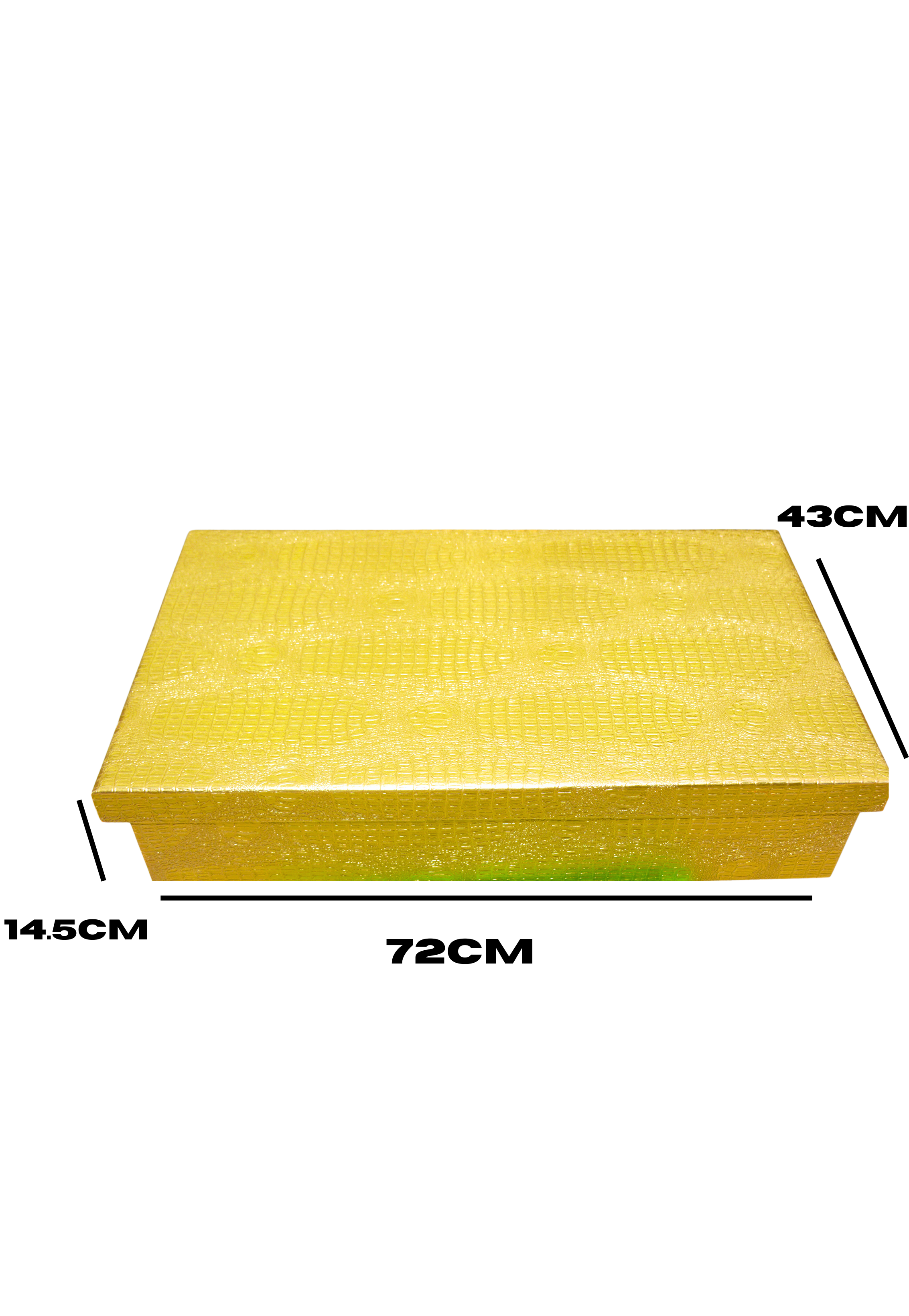 RECT WDN LTR FLAT BOX CROC DES 72X43X14.5CM GOLD-XLARGE