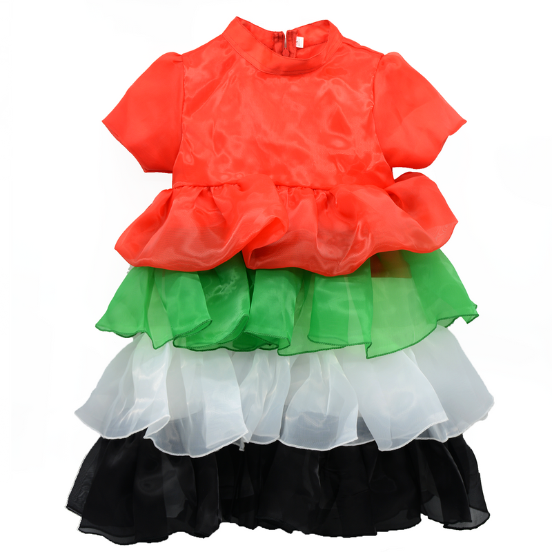 UAE FLAG LAYERS ORGANZA DRESS