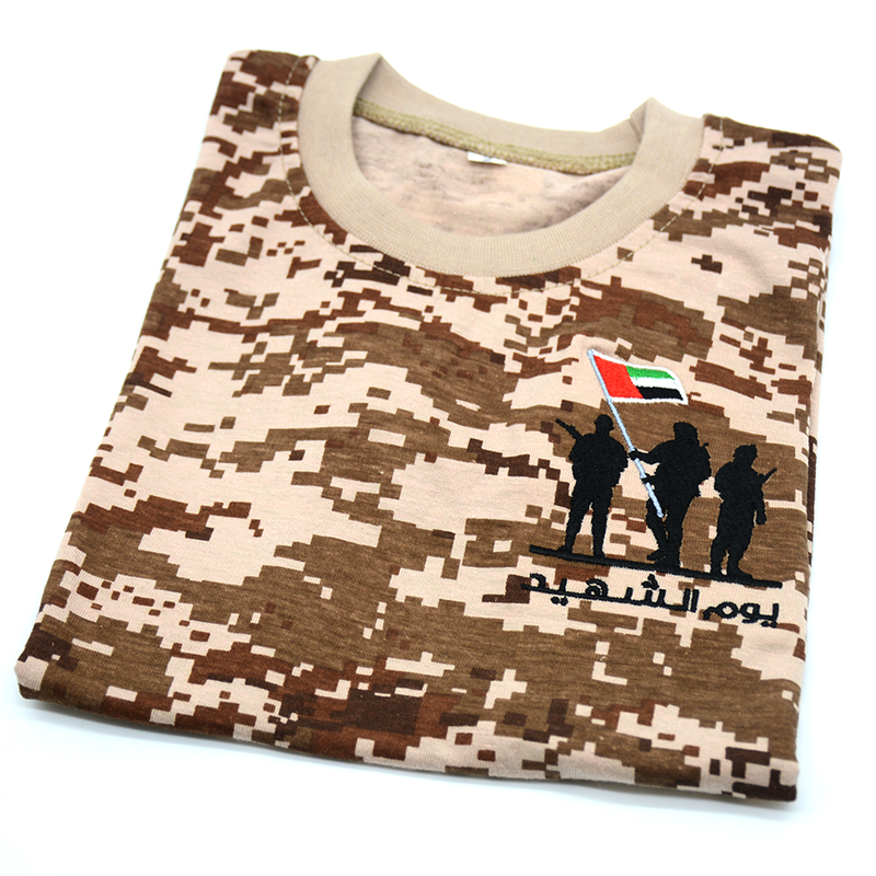 UAE ARMY T-SHIRT W/ 3 SOLDIER+ FLAG EMBROIDERY