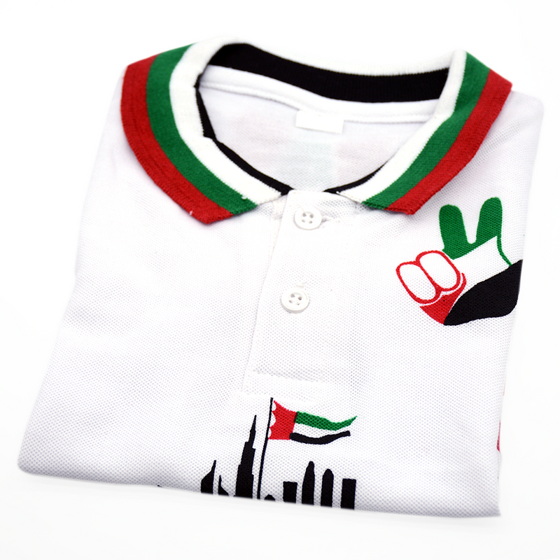 UAE NATIONAL DAY POLO SHIRT W/ SHK. ZAYED & LIVE UNITED ASSTD