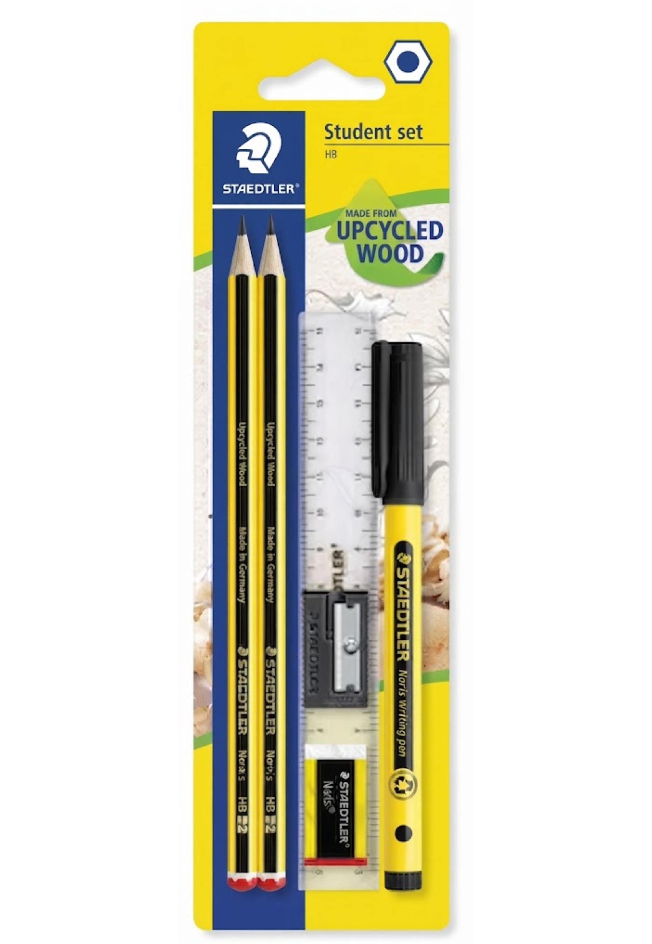 STAEDTLER NORIS PENCIL 2PCS+1PC SHPNR+1PCS ERSER+BALL PEN 1PC
