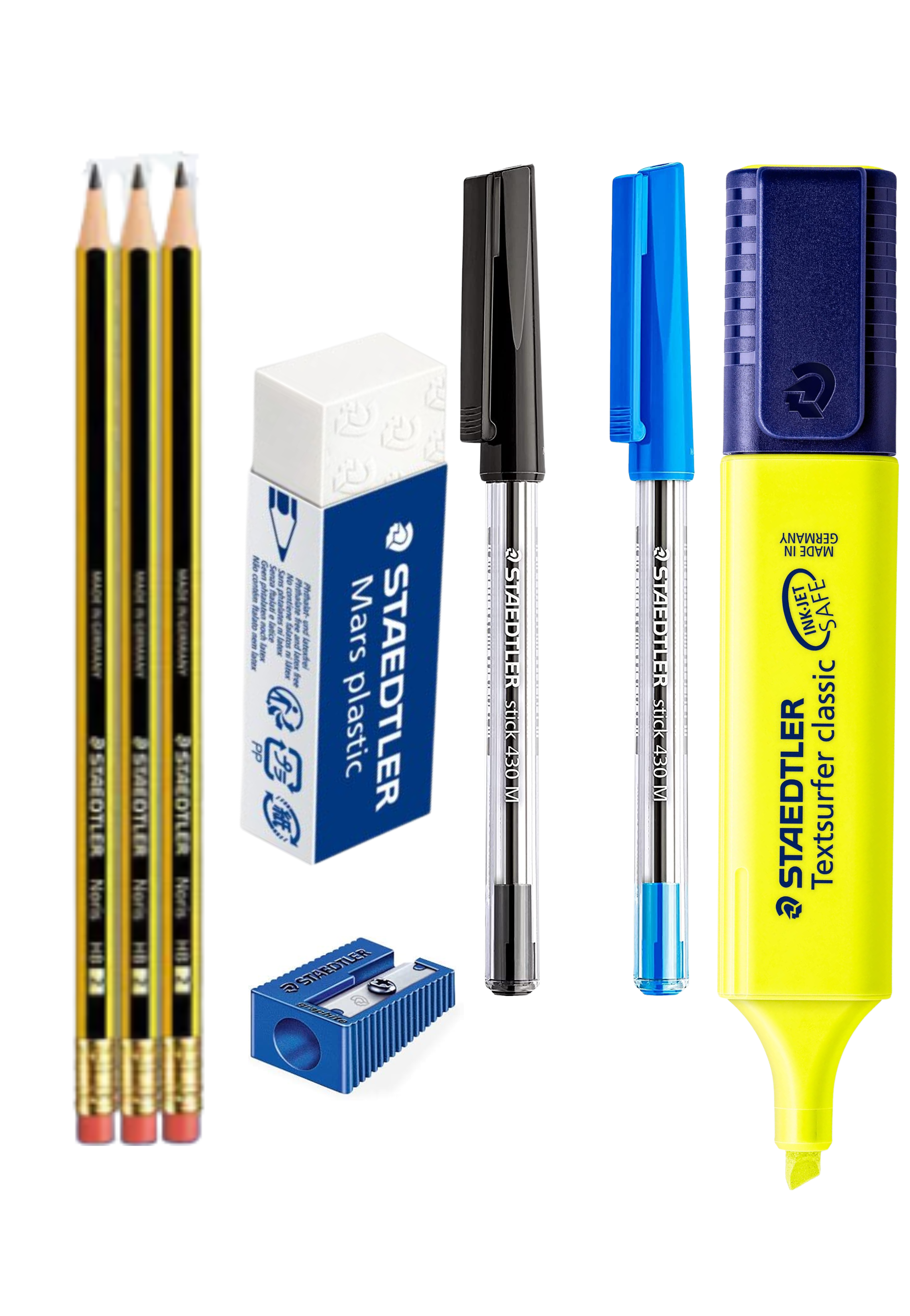 STAEDTLER NORIS PENCIL 3PCS+1PC SHPNR+1PCS ERASER+BALL PEN 2PC