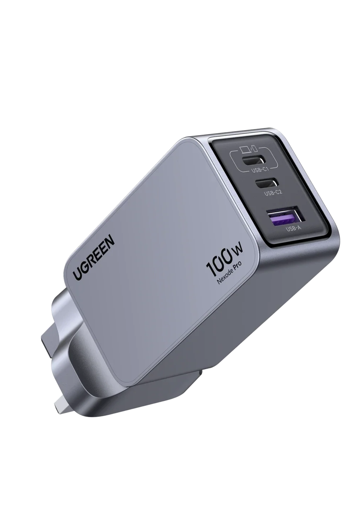 UGREEN NEXODE PRO 100W 3-PORT GAN FAST CHARGER W/USB CABLE 1.5M-GRAY