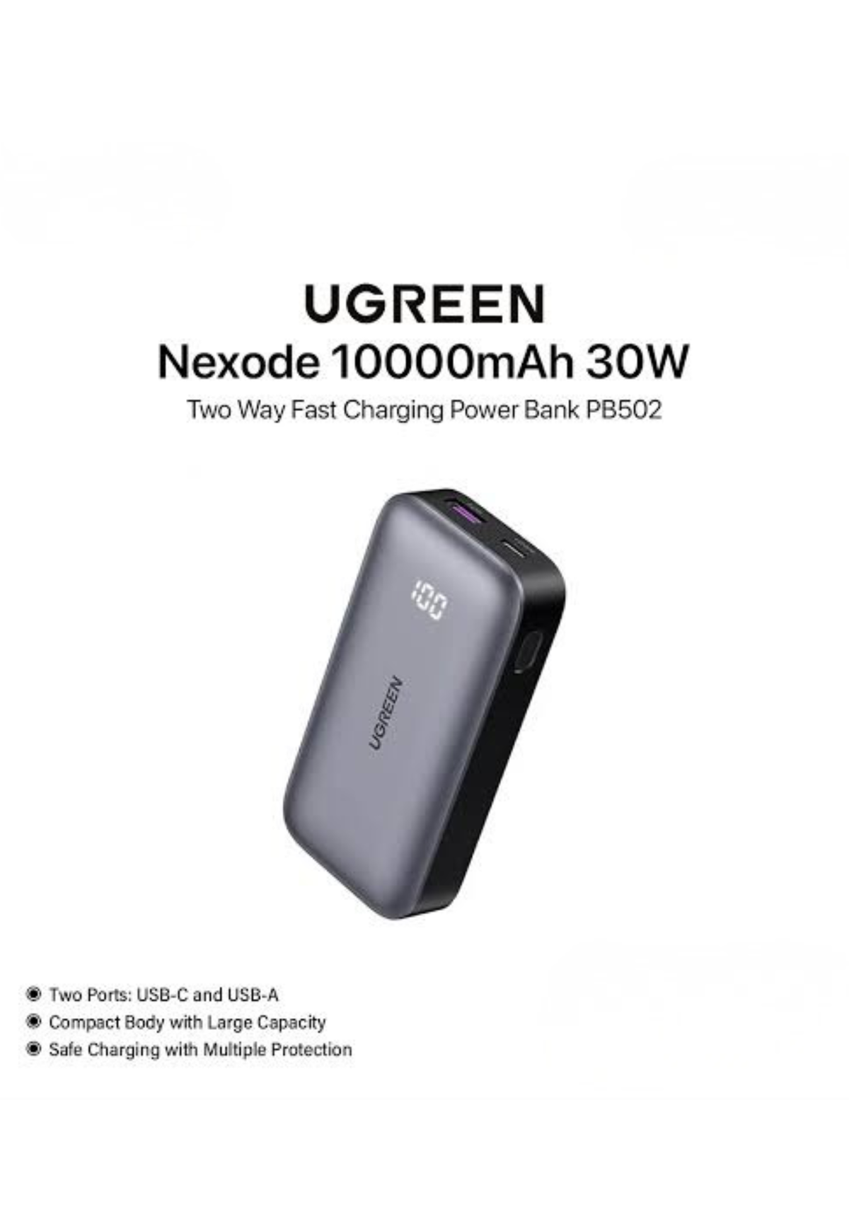 UGREEN TWO-WAY POWERBANK 10000 MAH PD 30W-GREY