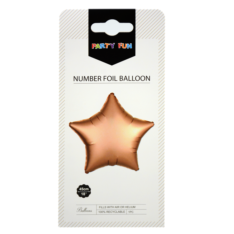 PARTY FUN STAR FOIL 18"BALLOON ROSE