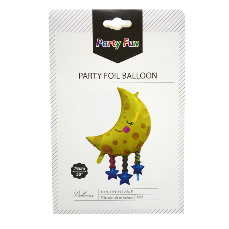 PARTY FUN PARTY FOIL BALLOON MOON 30"