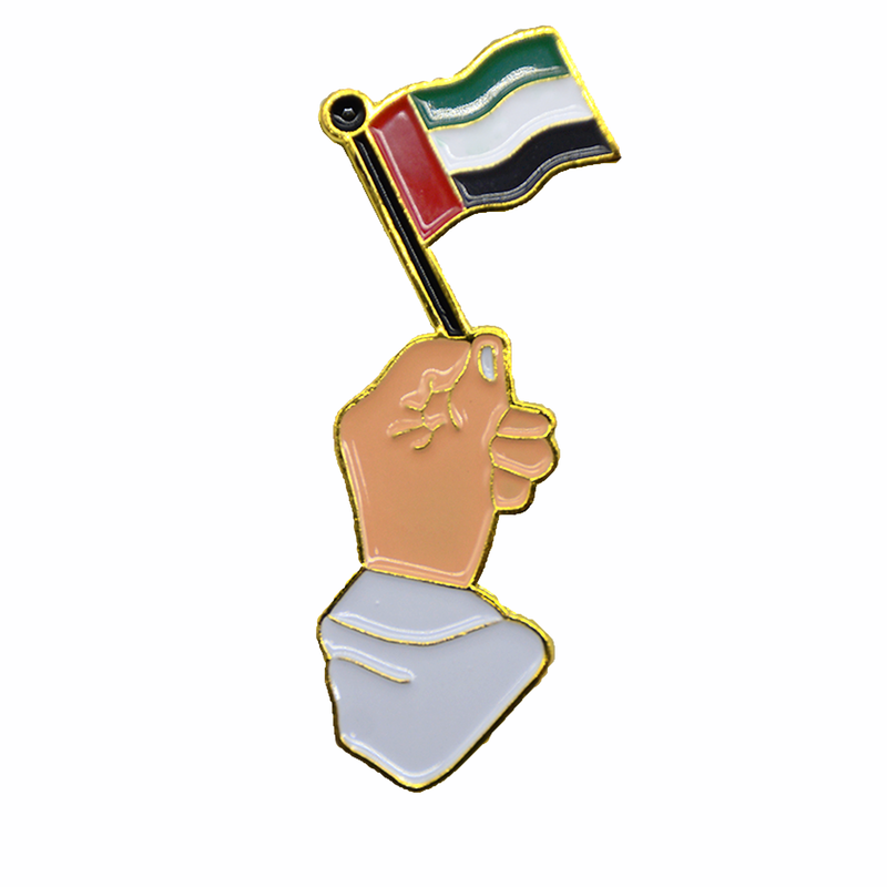 HAND W/ FLAG DIE CUT MAGNETIC BROOCH