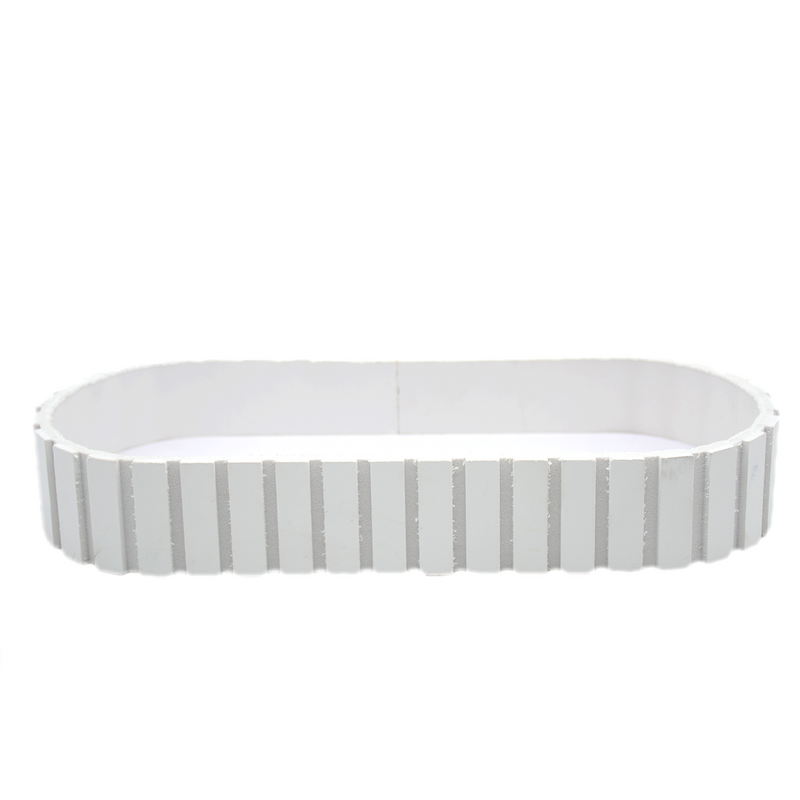 OVAL WOODEN DECORATIVE TRAY 34X13.5X5CM WHITE-1SMALL