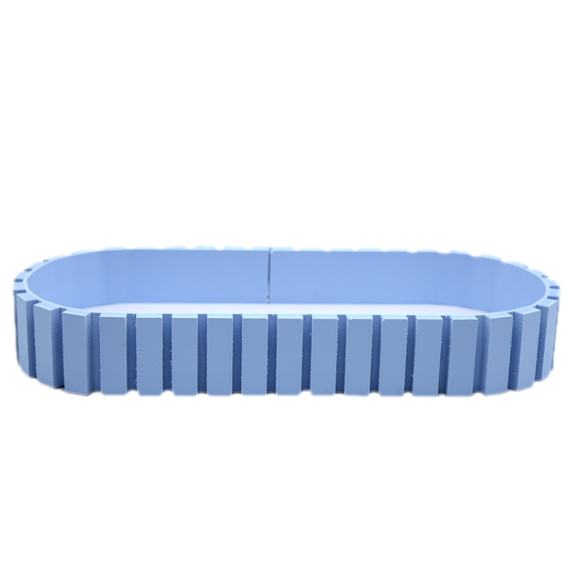 OVAL WOODEN DECORATIVE TRAY 34X13.5X5CM BLUE-1SMALL