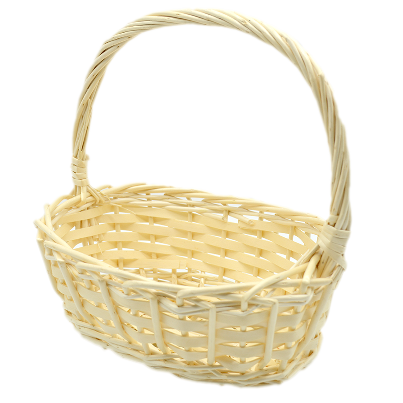 OVAL SHAPE WILLOW BASKET W/HANDLE 26X19CM-SMALL