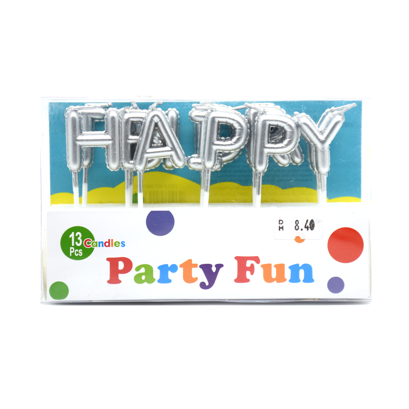 PARTY FUN FOIL PACK CANDLE 13PCS SET SILVER