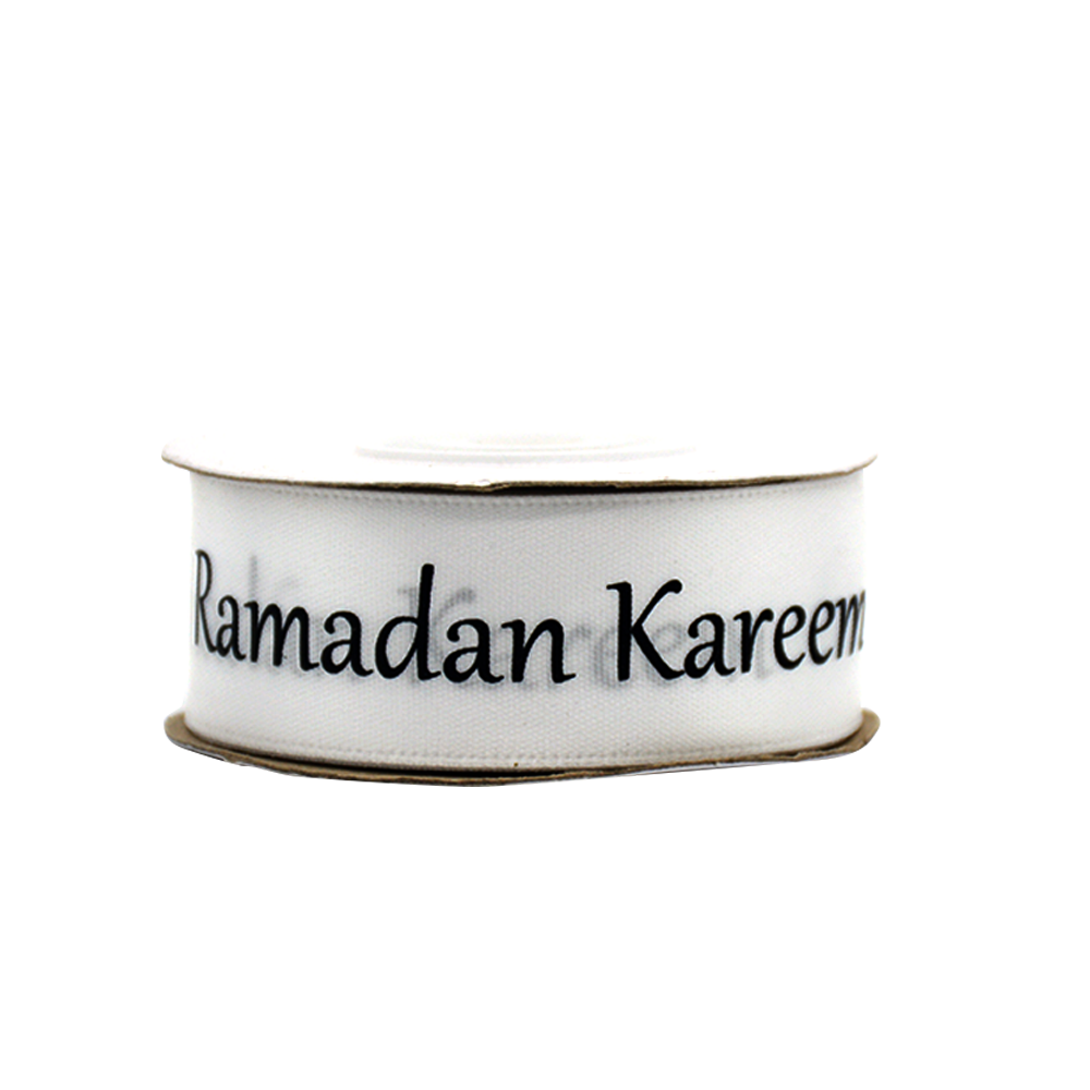 RAMADAN KAREEM RIBBON ROLL W/BLACK PRINT 1''-ENGLISH