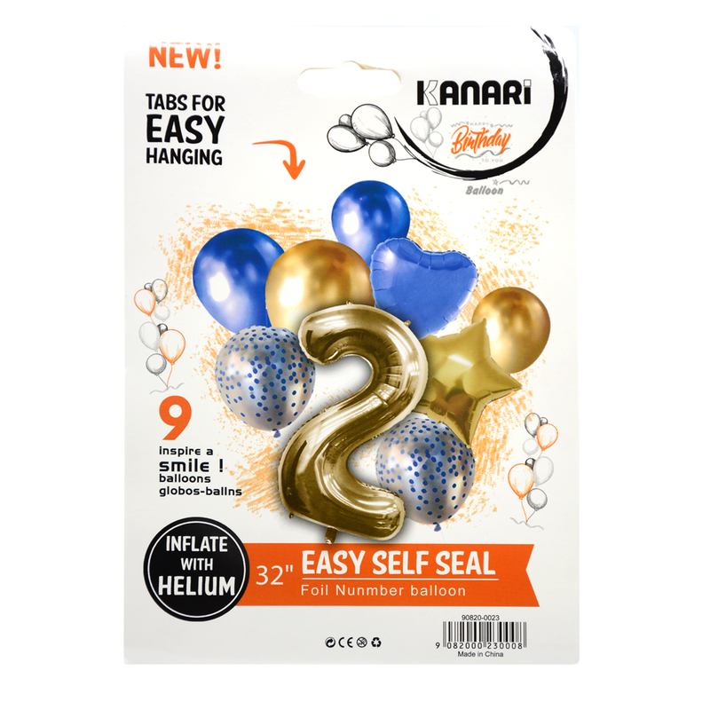 KANARI HBD BALLOON LATEX 32"FOIL 2"SET