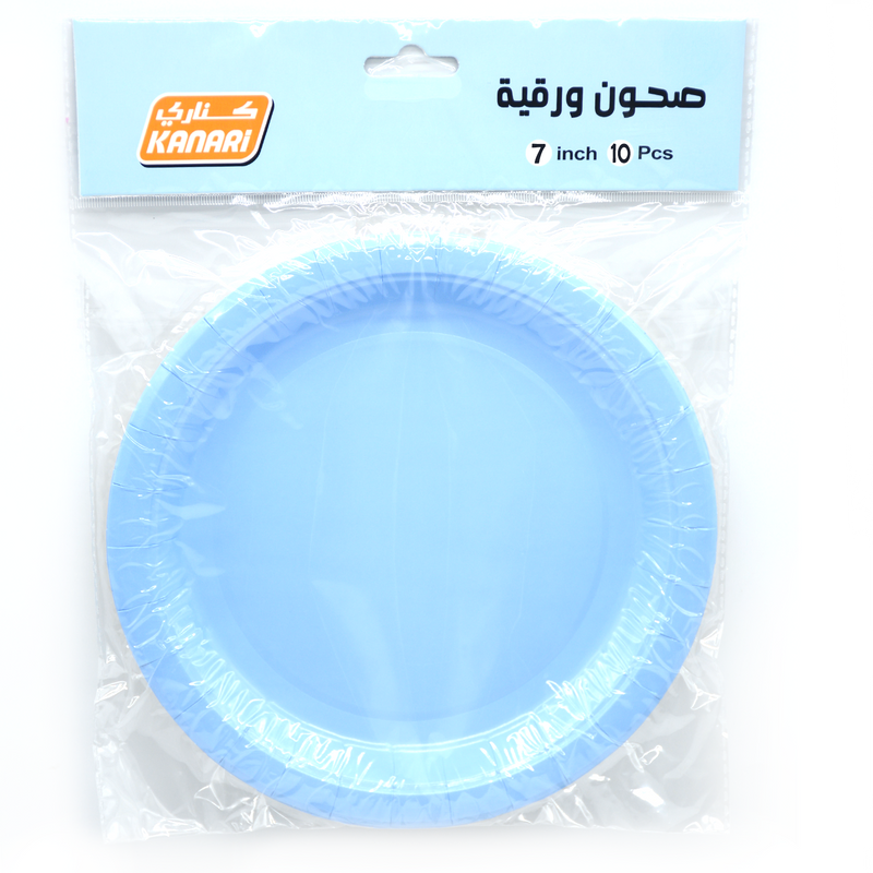 KANARI PRINTED PAPER PLATE 7" 10PCS SET BLUE