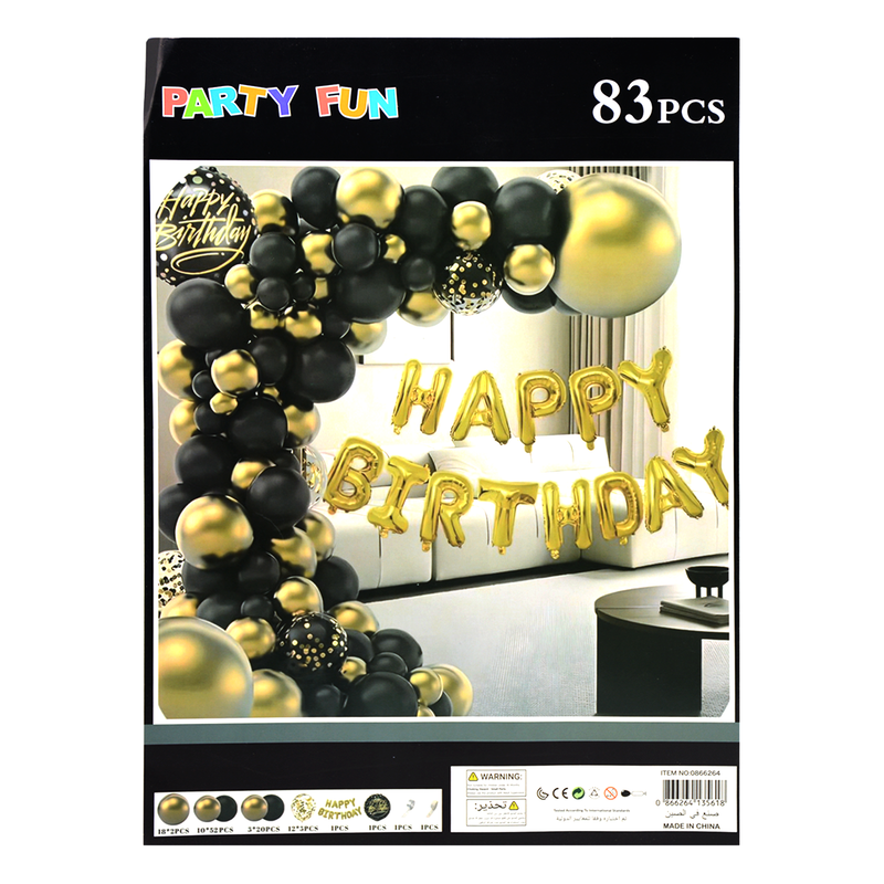 PARTY FUN HAPPY BIRTHDAY FOIL BALLOON 83PCS/PKT 0866264 ASSTD