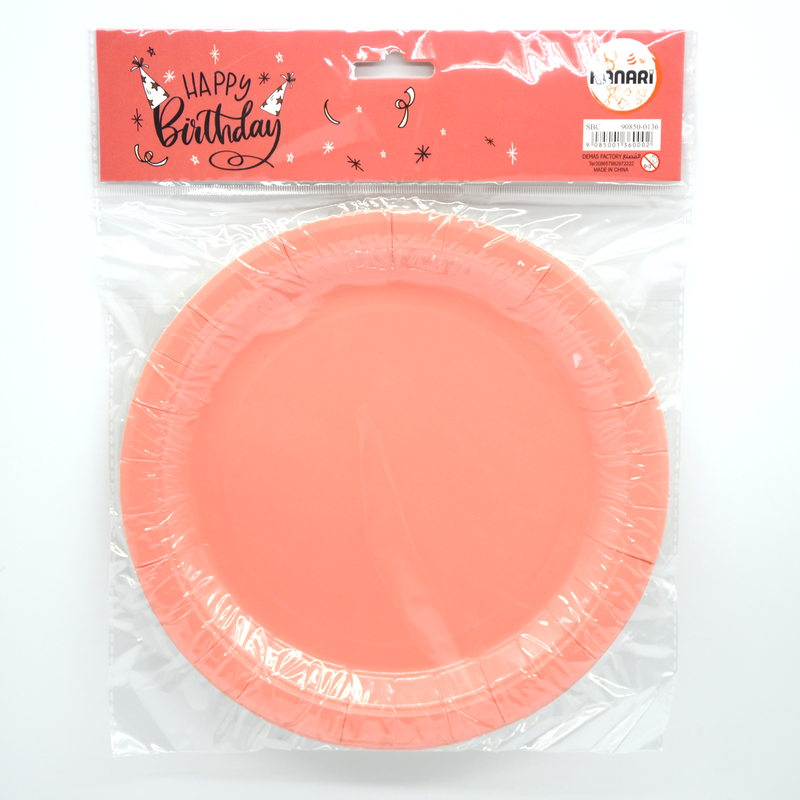 KANARI PAPER PLATE 7" 6PCS SET PASTEL PINK