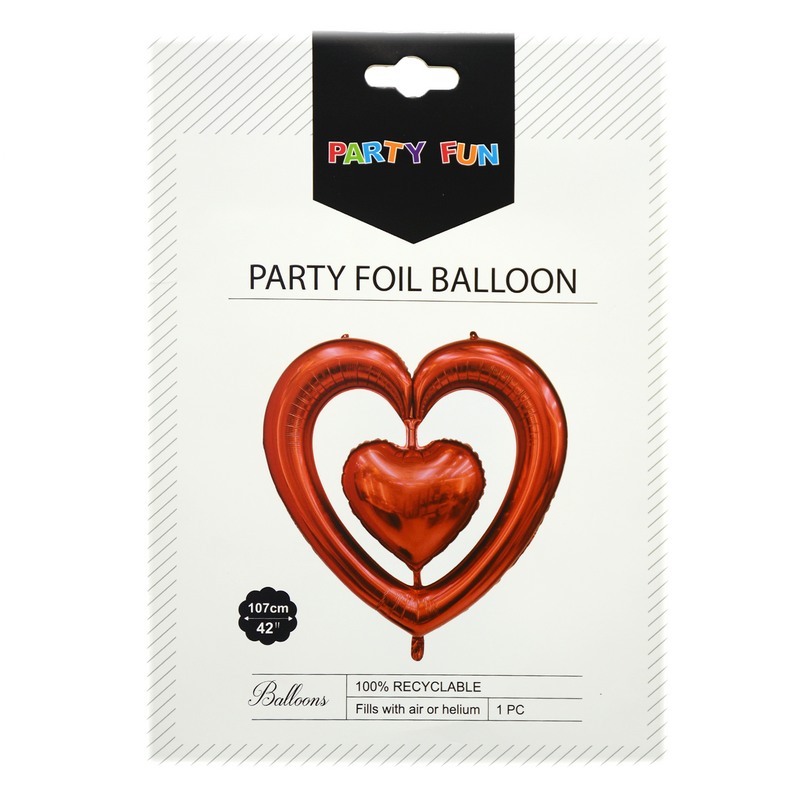 PARTY FUN FOIL HEART BALLOON 42"