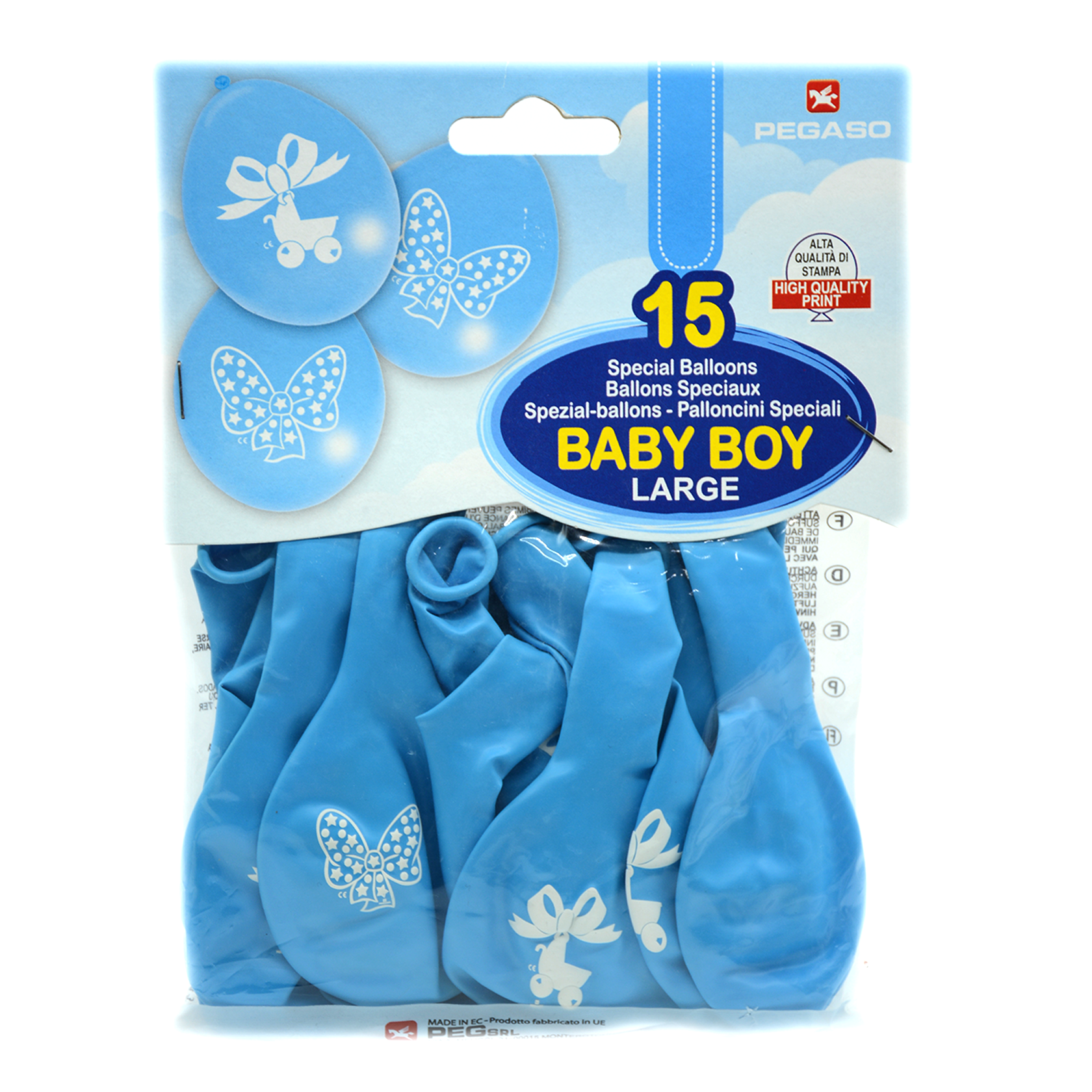 PEGASO BABY BOY LARGE BALLOON 15PCS-PB033/03F
