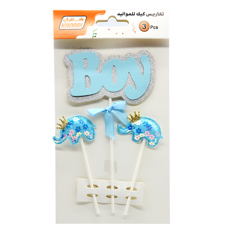 KANARI CAKE TOPPER "BOY" 3PCS SET BLUE