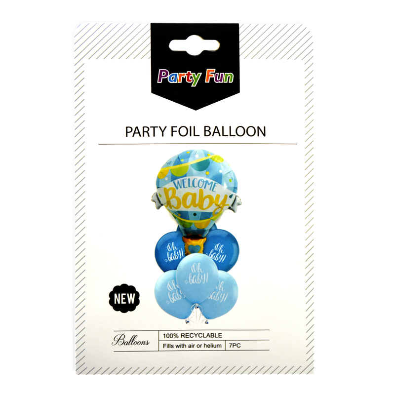 PARTY FUN WELCOME BABY FOIL BALLOON KIT BLUE