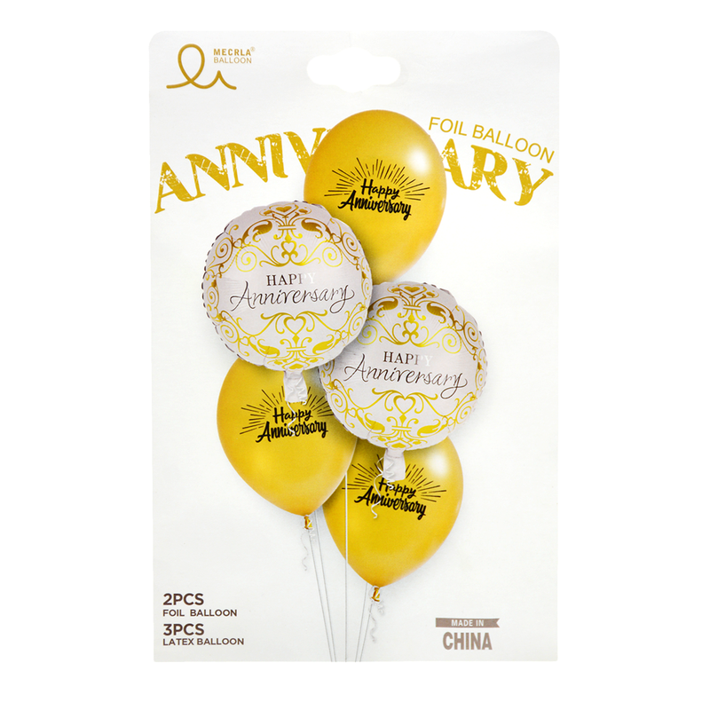 HAPPY ANNIVERSARY BALLOON SET 5PC/PKT