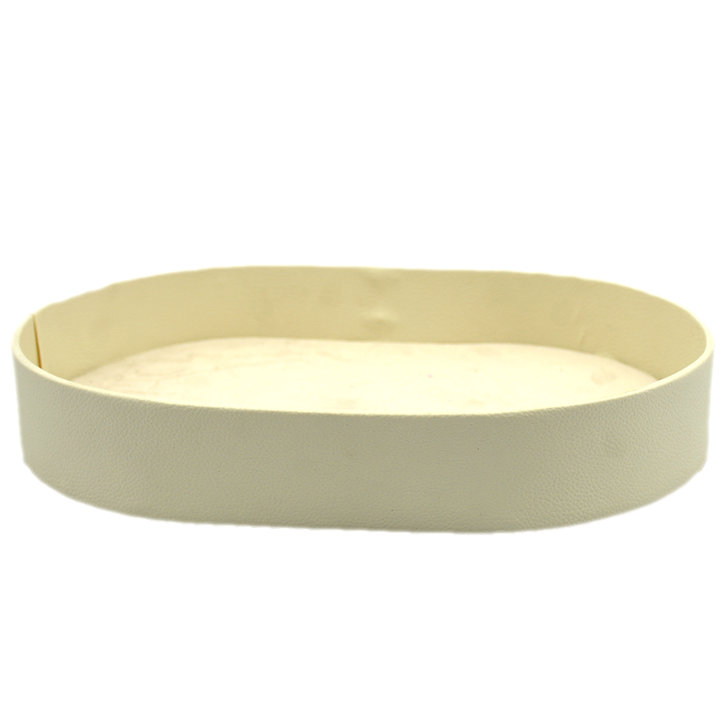 OVAL LEATHER TRAY OFF WHITE 30.5X20.5X5CM-1SMALL