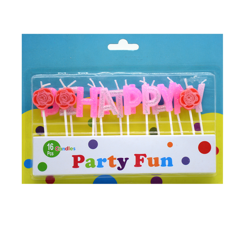 PARTY FUN HAPPY BIRTHDAY CANDLE 17PCS