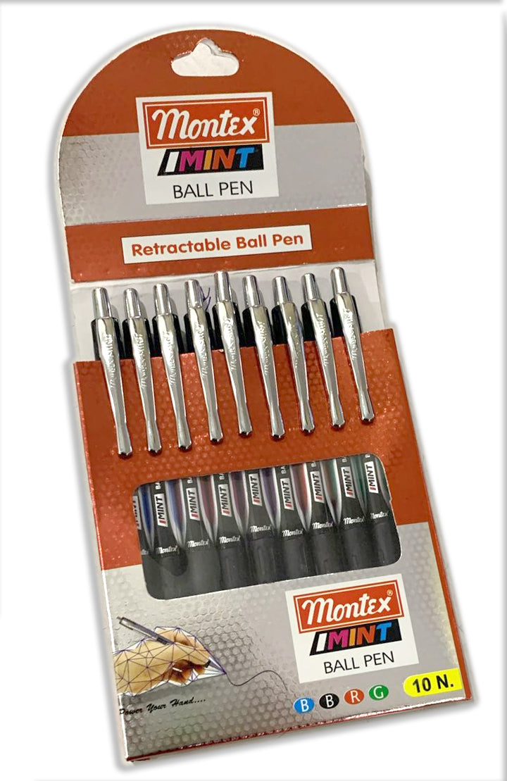 MONTEX MINT BALL PEN BLUE 10PCS PKT