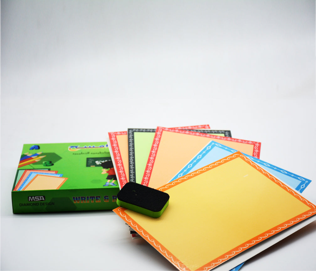 WRITE & RUB CARD 5PCS 30X40CM / اكتب وامسح *
