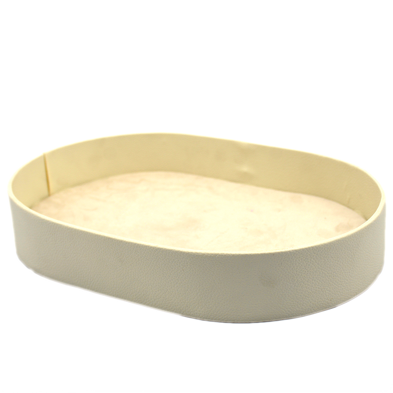 OVAL LEATHER TRAY OFF WHITE 30.5X20.5X5CM-1SMALL