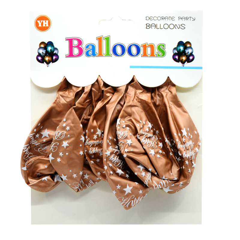 YH DECORATE PARTY BALLOONS 12" 6PCS/PKT ROSE GOLD