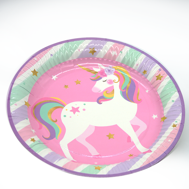 PARTY FUN PAPER PLATE "7" 6PCS/PKT-UNICORN