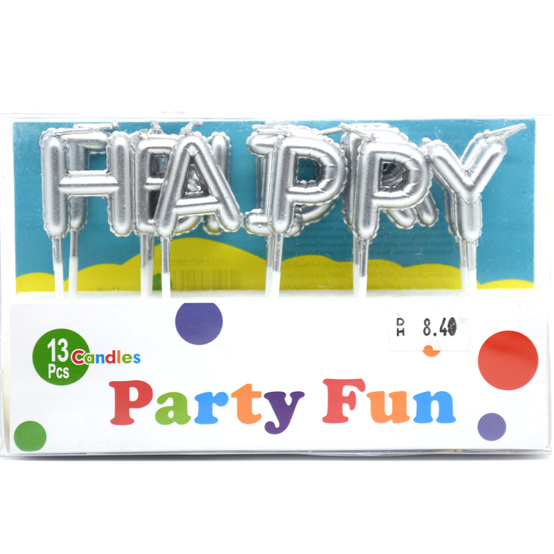 PARTY FUN FOIL PACK CANDLE 13PCS SET SILVER