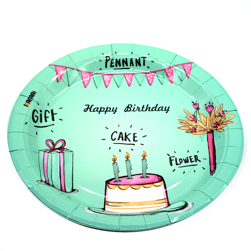 KANARI HBD PRINTED PAPER PLATE 9" 4PCS SET