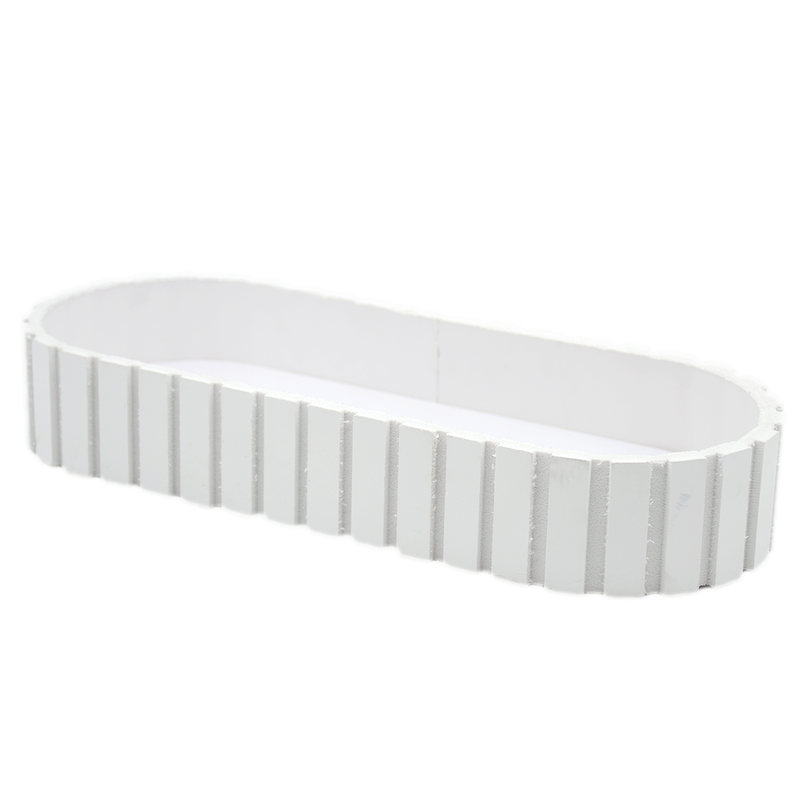 OVAL WOODEN DECORATIVE TRAY 34X13.5X5CM WHITE-1SMALL