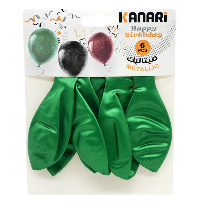 KANARI BALLOONS 6PCS/BAG METALIC GREEN