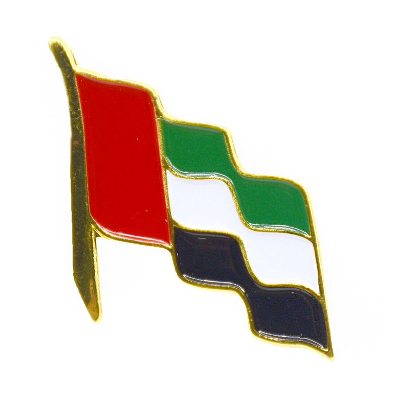 UAE FLAG WAVING MAGNETIC BROOCH.