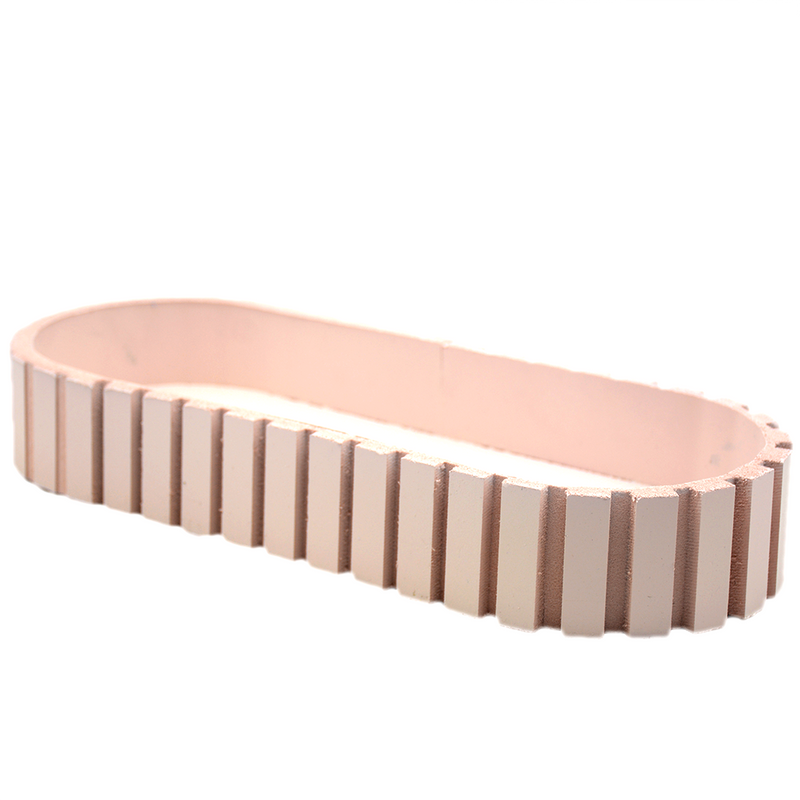 OVAL WOODEN DECORATIVE TRAY 34X13.5X5CM PINK-1SMALL