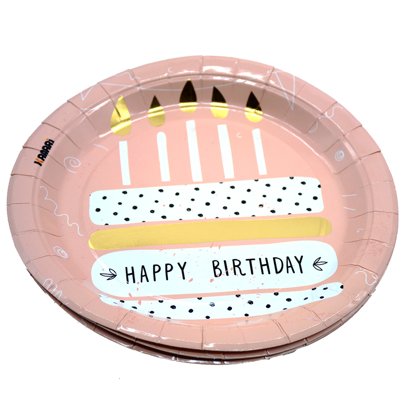 KANARI HBD PRINTED PAPER PLATE 7" 6PC SET 90850-0053