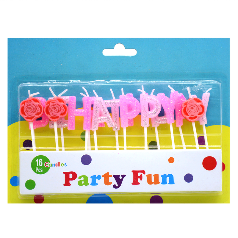 PARTY FUN HAPPY BIRTHDAY CANDLE 17PCS