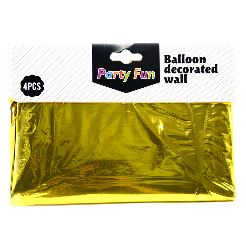 PARTY FUN BALLOON DECORATED WALL 4PCS PKT GOLD