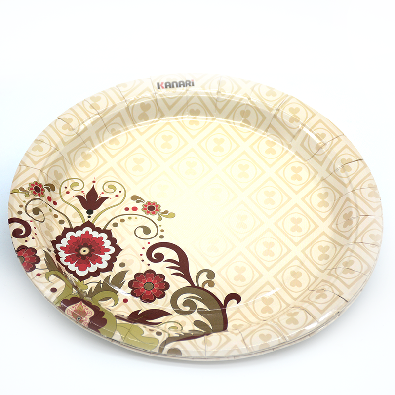 KANARI PAPER PLATE 7" 6PCS W/FLOWER DESIGN