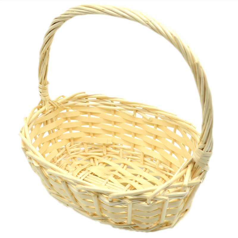 OVAL SHAPE WILLOW BASKET W/HANDLE 26X19CM-SMALL