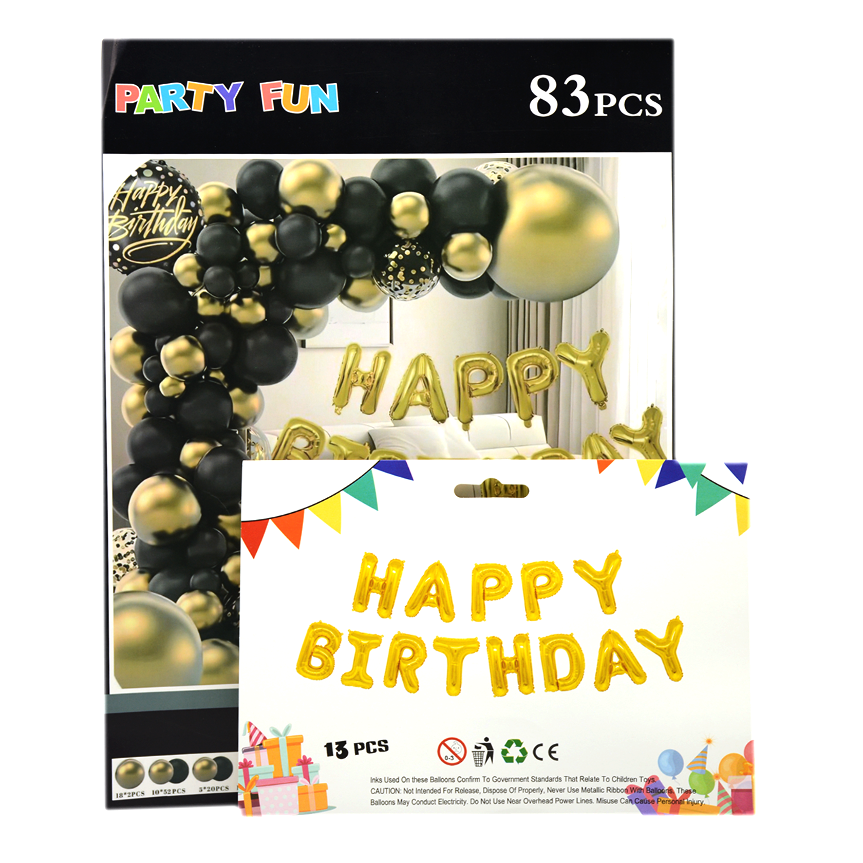 PARTY FUN HAPPY BIRTHDAY FOIL BALLOON 83PCS/PKT 0866264 ASSTD