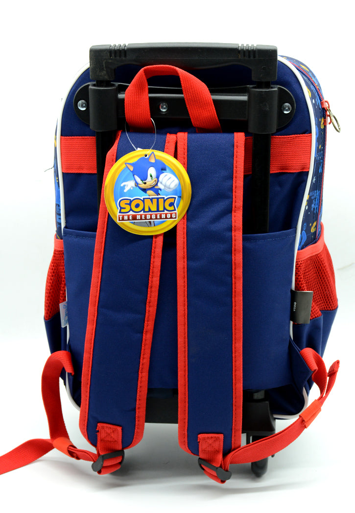 شنطة ظهر مدرسية ترولي SONIC THE HEDGEHOG TROLLEY BACKPACK W/3 COMPARTMENT&2SIDE POCKETS 16"