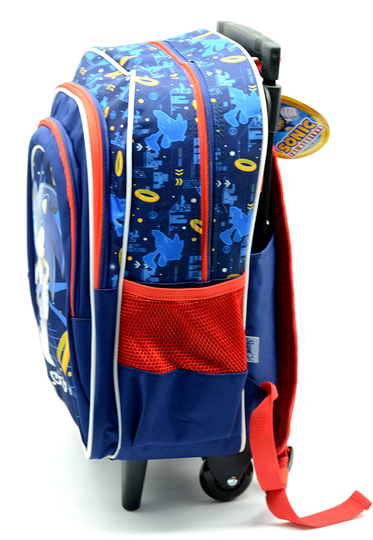 شنطة ظهر مدرسية ترولي SONIC THE HEDGEHOG TROLLEY BACKPACK W/3 COMPARTMENT&2SIDE POCKETS 16"